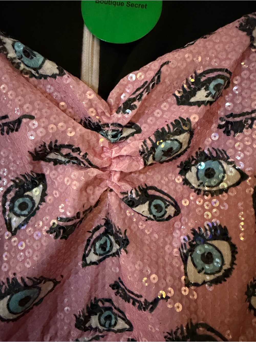 Pink Eye Print Ruffle Mini Dress - Picture 4 of 8